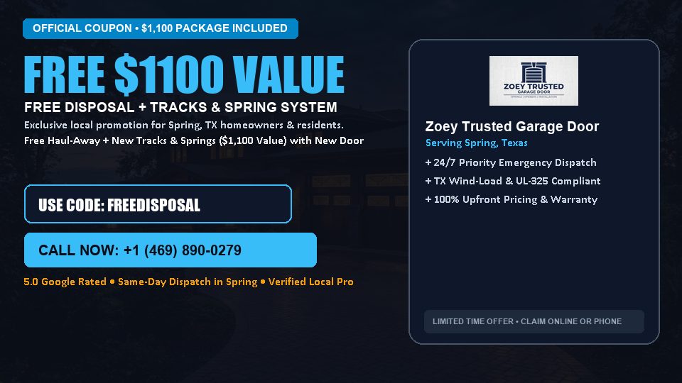 Zoey Trusted Garage Door FREE Haul-Away & Heavy-Duty Tracks with New Door