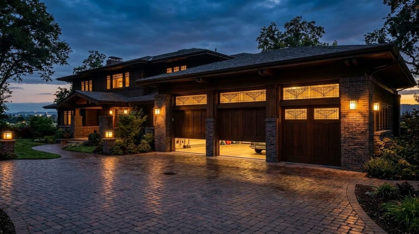 Zoey Trusted Garage Door Overhead Garage Door Gliding Open in Humble, TX